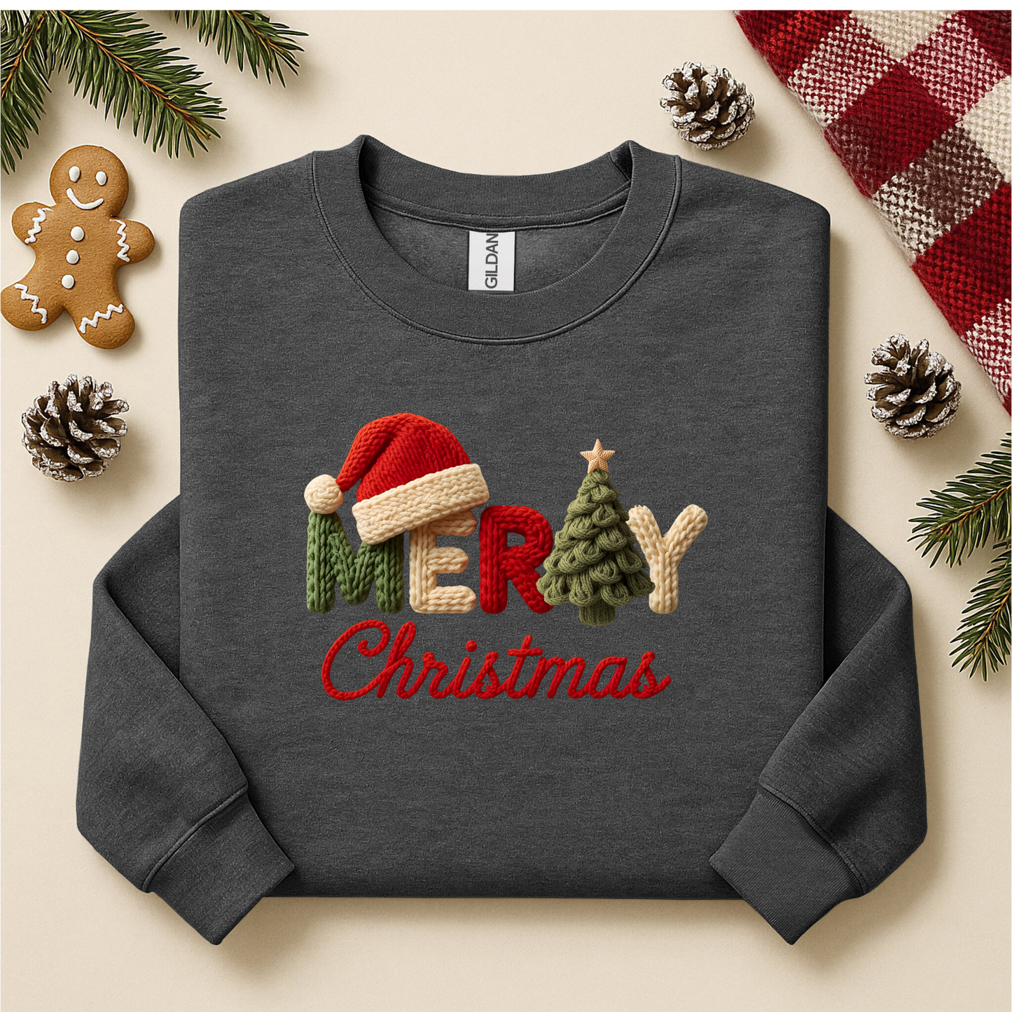 Merry Santa Hat Faux Yarn   YOUTH & ADULT SIZES