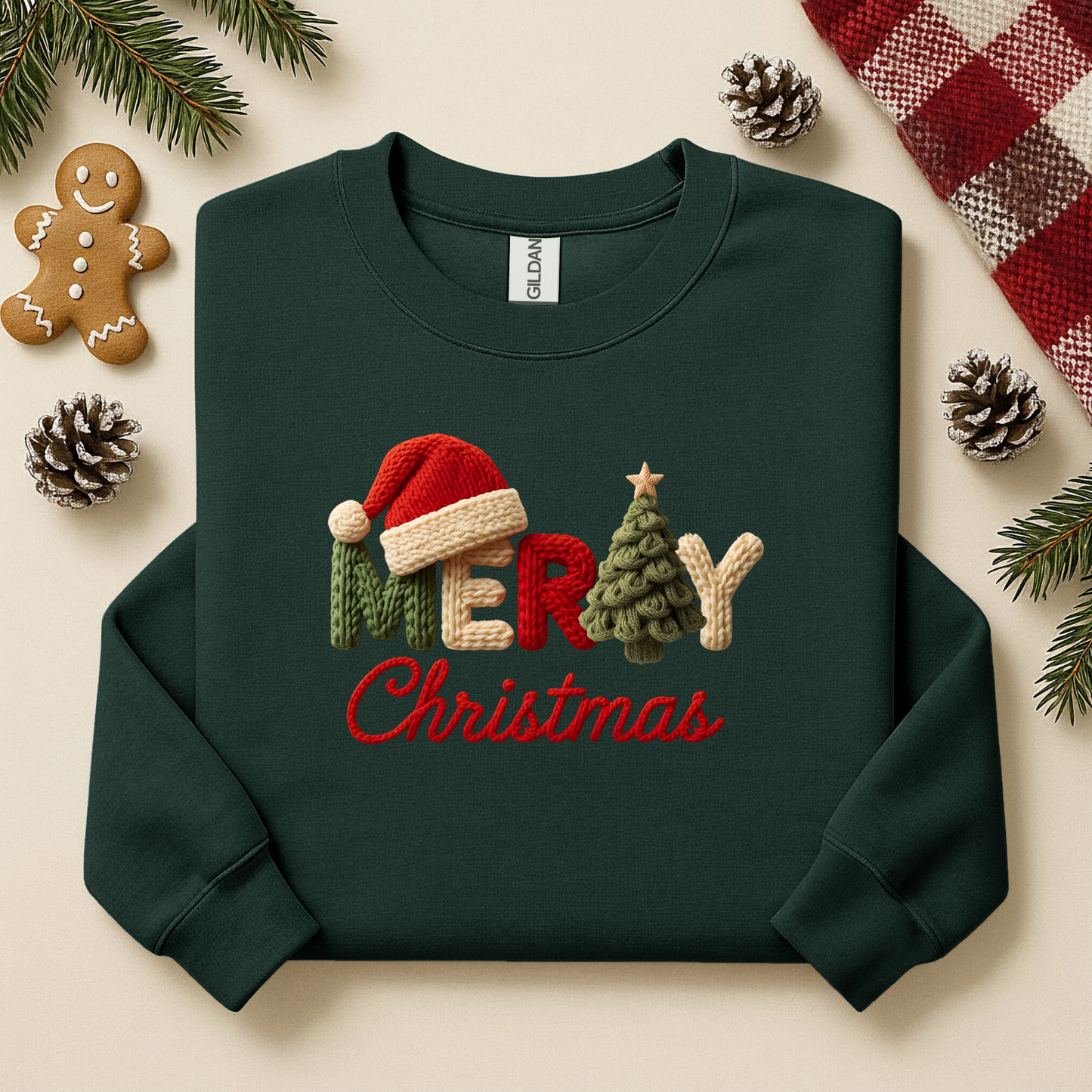 Merry Santa Hat Faux Yarn   YOUTH & ADULT SIZES